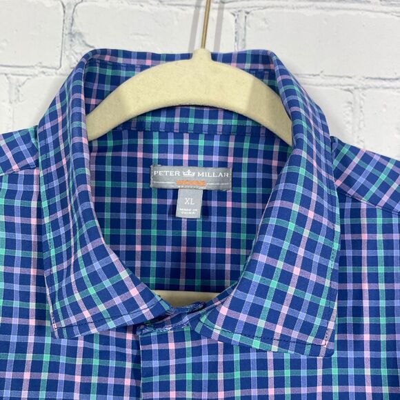 Vineyard Vines Performance Golf Shirt Mens XL Long Sleeve Wicking Plaid Gingham - Picture 3 of 8